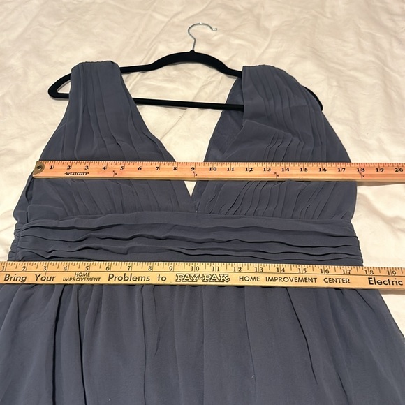 Lulu’s Heavenly Hues Denim Blue Lavender Gray Blue Maxi V-Neck Chiffon 1X - Picture 8 of 11